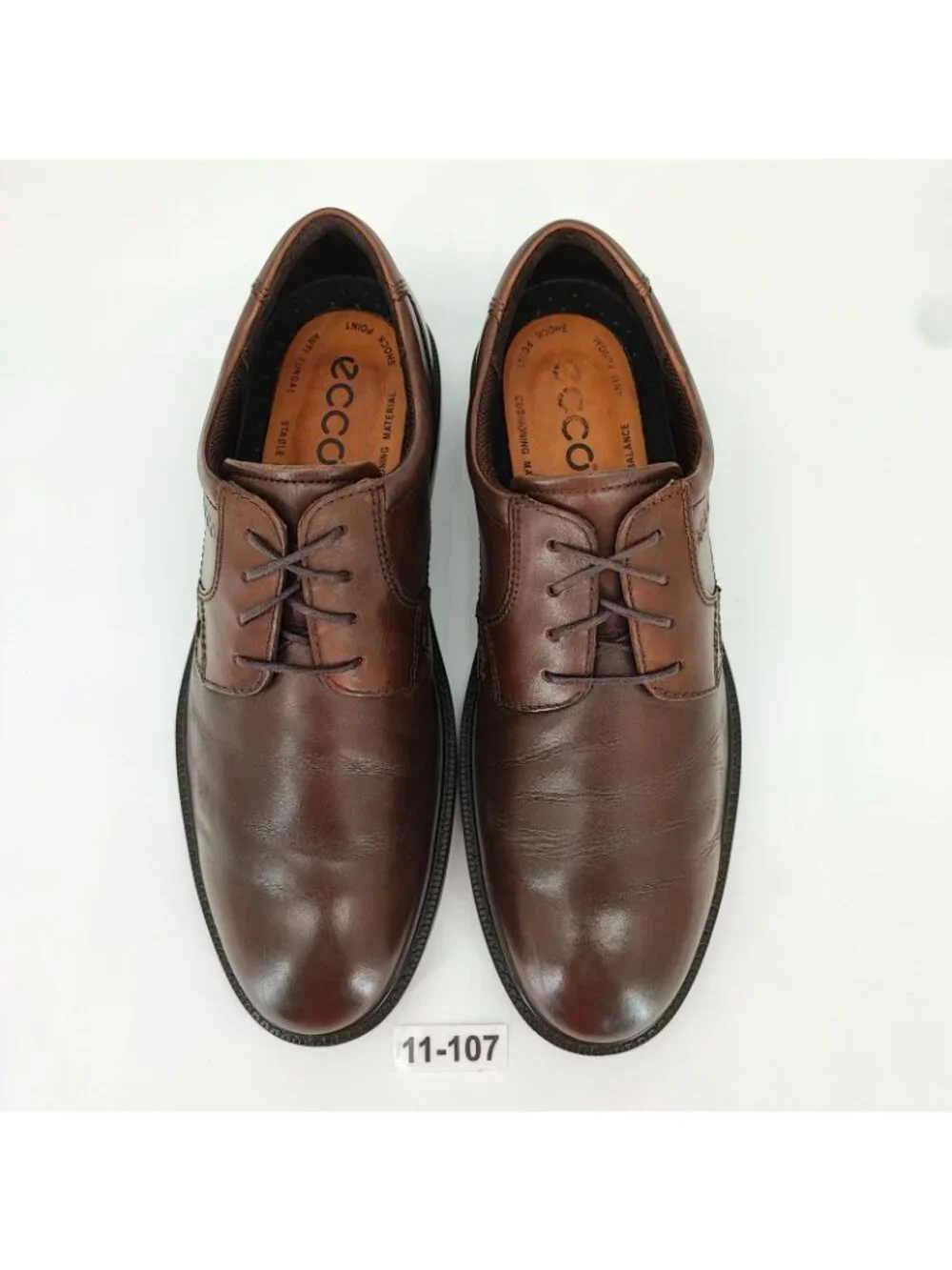 ECCO Helsinki 2 Men's Size 12 US Brown Leather Derby Dress Shoes Oxfords